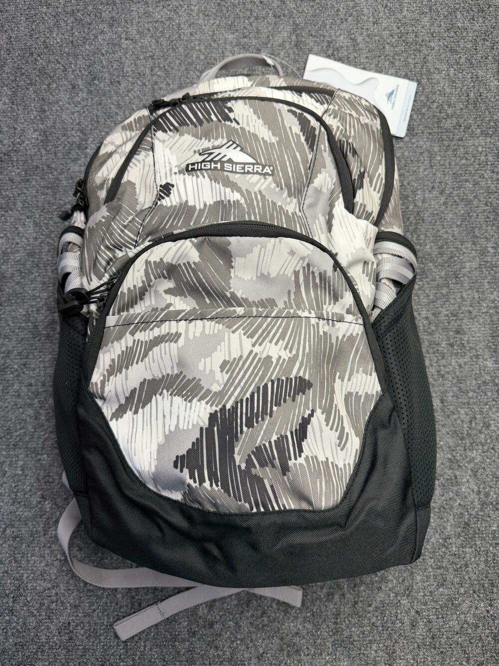 High Sierra Swoop SG 30L Laptop Backpack Gray Print School Travel NEW